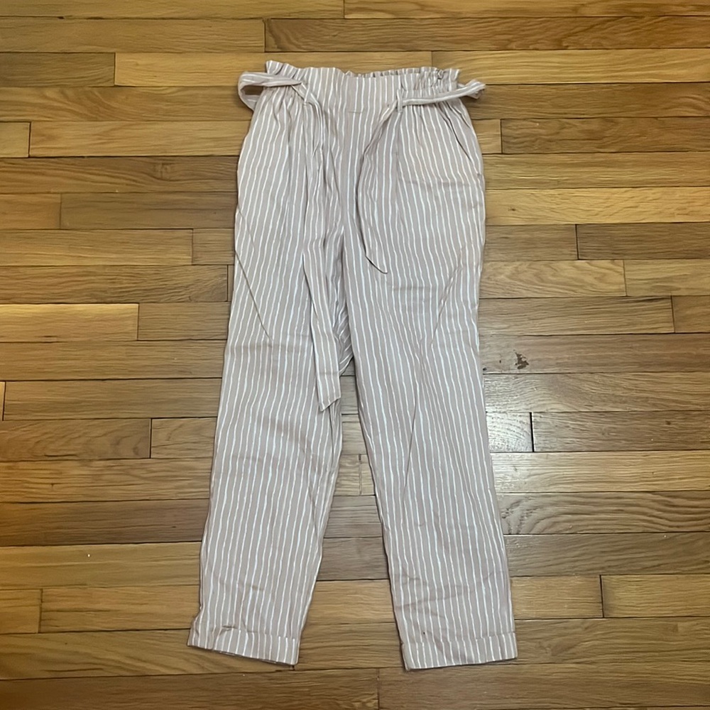 Sienna Sky pinstripe pants w/ belt